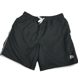 Men's XL Black RBX Men's 7 Inch Volley Swim Shorts Trunks With White Trim Lined